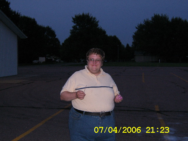 JMShearer and his ground-bloom-flower fireworks on July 4, 2006. Silly plans afoot, everyone!